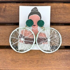 Lemon Drop Poly Resin Earrings 